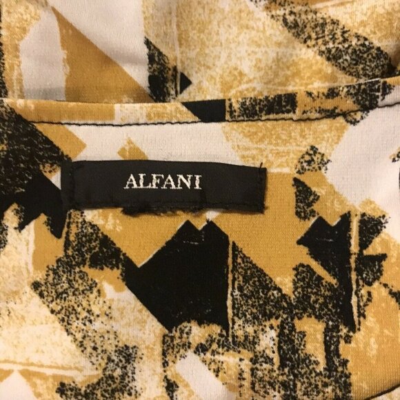 ALFANI Tunic. Bust 41" M-L"? Abstract. Scoop Neck w Chain. 3/4 Sleeve. Lined B11 - Picture 5 of 5